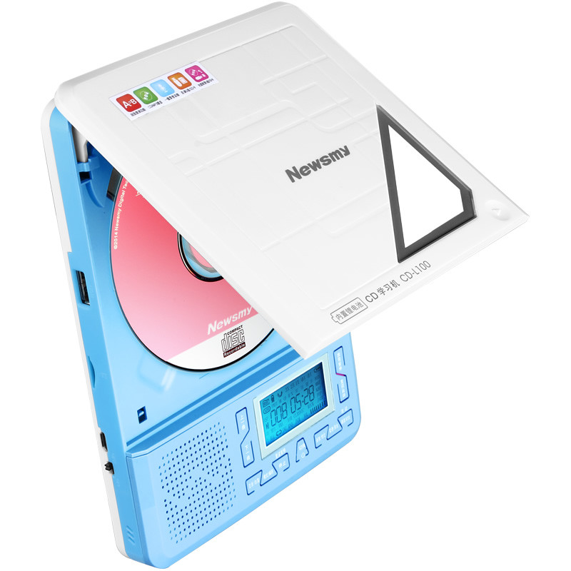 纽曼CD-L100锂电版 CD复读机 蓝色 学生学习机 随身听复读机 插卡音箱 mp3外响播放器 音响录音机支持U盘