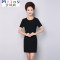Mtiny中年女夏T恤妈妈装夏装短袖连衣裙30-40岁中老年人春装打底衫女装 3XL【参考125-140斤】 黑色短袖