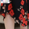 Mtiny中老年女装半袖T恤上衣雪纺套装女夏两件套中年妈妈装40岁50裙子 4xl A713花色