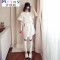 Mtiny大码女装夏装加肥胖妹妹连帽卫衣套装200斤破洞九分裤两件套女T恤 4XL(建议170-185斤) 白色