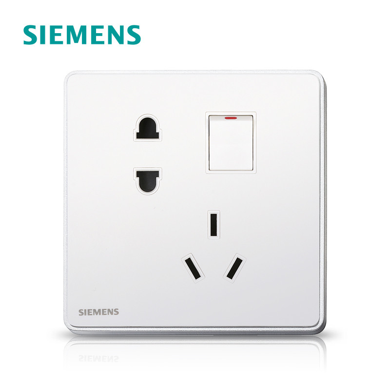 西门子(SIEMENS)开关插座 睿致钛银系列一开10A五孔电源插座5UB81843NC02