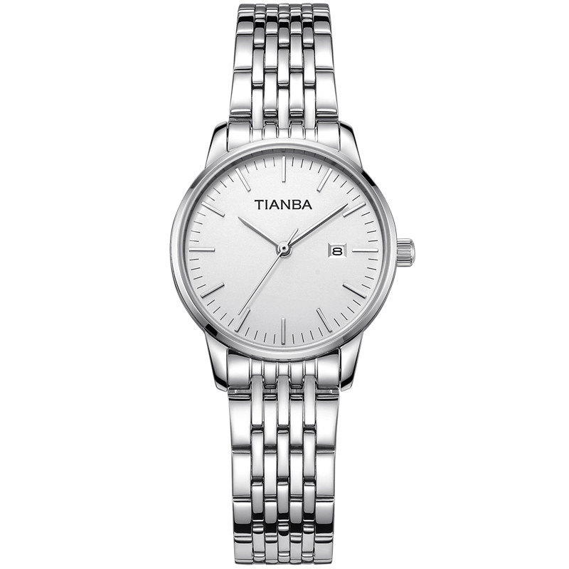 天霸(TIANBA)名仕系列女士手表时尚商务女表女金属不锈钢表带 简约情侣表 石英表 女 TL3037.02SS