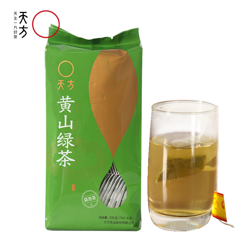 安徽天方茶叶 135g高山黄山绿茶春茶 小茶包 小袋泡内含75包*1.8克