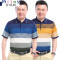 Mtiny夏季冰丝短袖T恤男中年翻领条纹polo爸爸装针织衫老年人半袖上衣 XXXL D2-31绿色