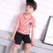 2017新品夏季男童短袖套装童装2017儿童新款宝宝夏季中大童休闲韩版两件套潮简约小清新多款多色可选 120cm Bx宽藏青