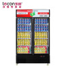 lecon/乐创洋博 展示柜冷藏冰柜 双门立式商用冰箱 啤酒饮料保鲜柜 陈列柜冷柜 冷藏柜 冰吧 奶茶店设备 红色