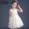 ZARP2017夏新款女童连衣裙六一儿童节钢琴演出礼服舞蹈表演红色公主裙 120CM 白色