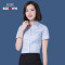 新款上市】衬衫女短袖职业装白色衬衣夏季韩版修身正装上衣工装寸衫2017新款 38-L 紫罗兰V领