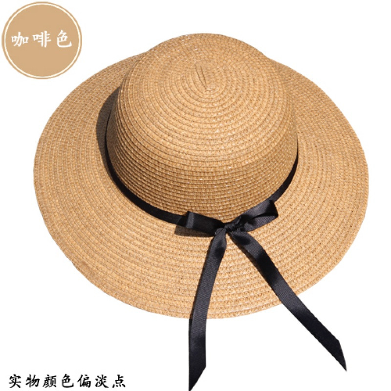 新款上市】韩版遮阳草帽女夏小清新防晒户外折叠防紫外线遮脸出游百搭沙滩帽 加密升级款_咖啡色