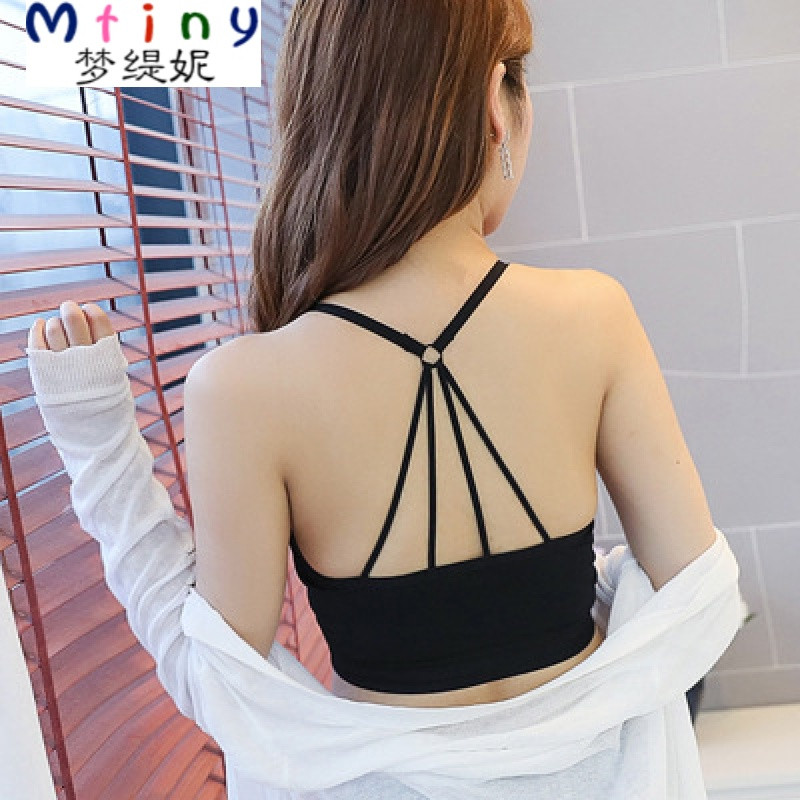 Mtiny2017夏季新款美背吊带裹胸抹胸女防走光透气运动背心无钢圈文胸