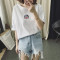 新款上市】短袖T恤女夏装2017新款韩版体恤宽松学生原宿bf风百搭半袖上衣服 XL A88白色