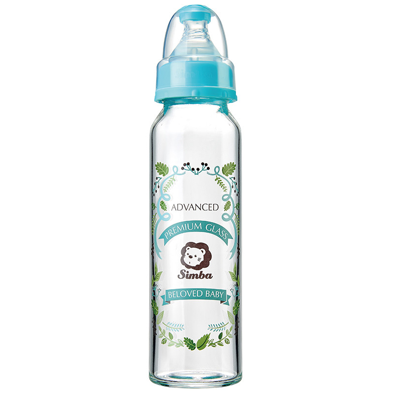 小狮王辛巴(Simba) 萝蔓晶钻标准玻璃小奶瓶 香草240ml 带标准十字口S号母乳柔感防胀气奶嘴