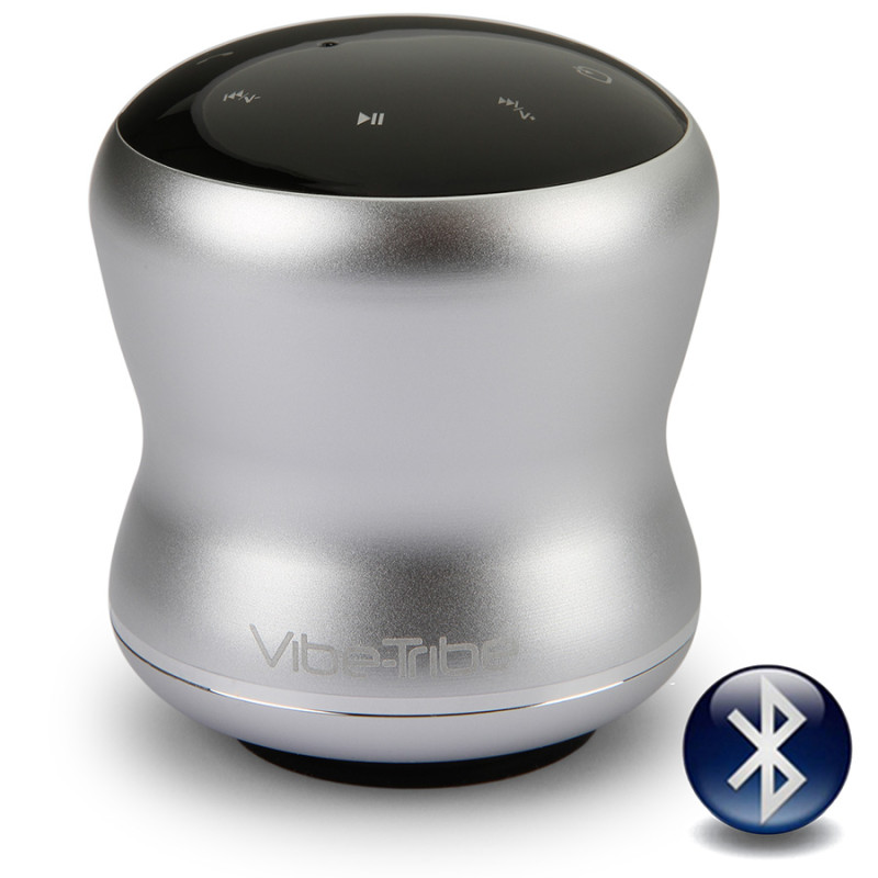 Vibe-Tribe Mamba 意大利进口 3D音效360度立体声共振技术 蓝牙共振音箱（银色）