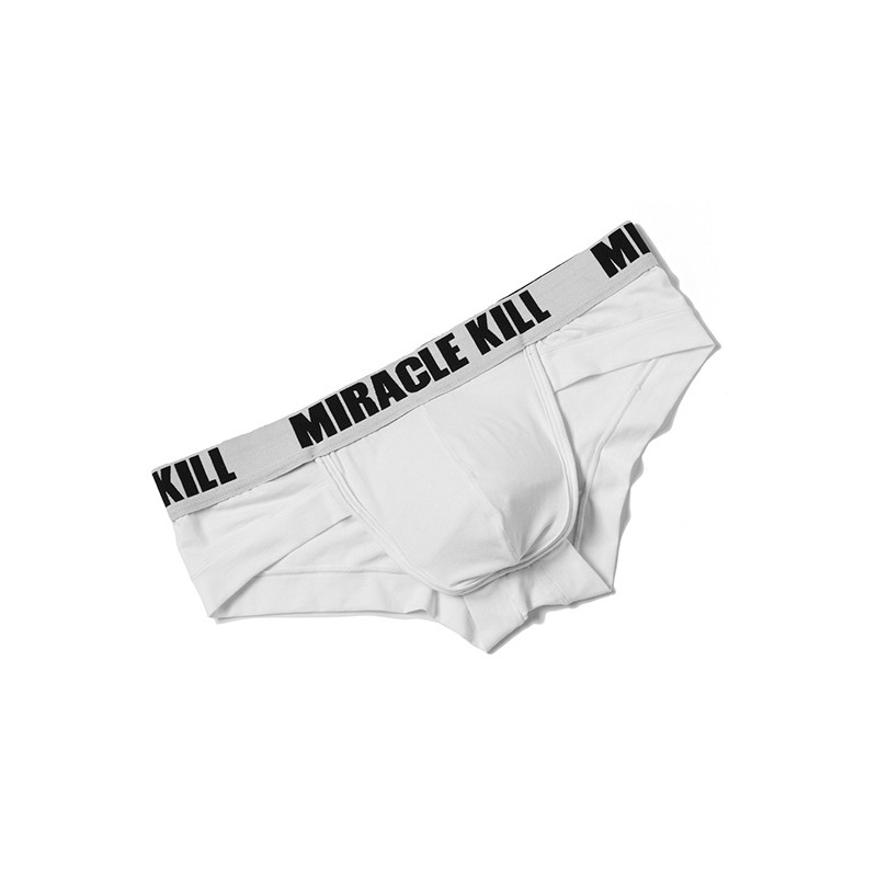 MIRACLE KILL新款棉拉架3D人体工学立体剪裁男款棉内裤一组 L 白色三角一盒