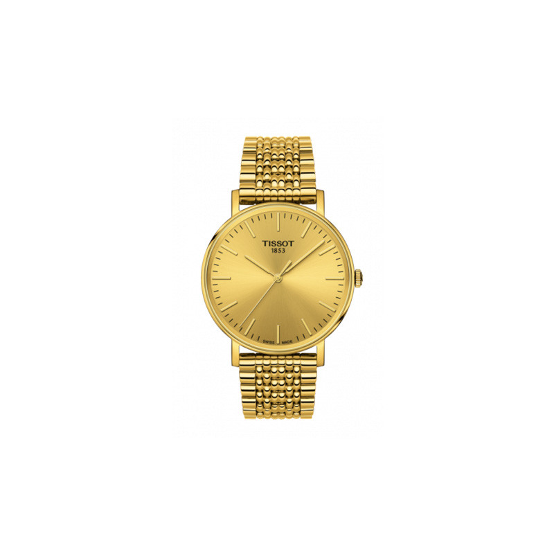 tissot 天梭魅时系列钢带石英中性表 t109.410.33.021.00 金色