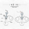ZOBO正牌水烟壶双软管 阿拉 伯水烟壶玻璃 双重过滤水烟斗 过滤烟嘴