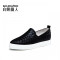 白领丽人春新欧美时尚舒适圆头编织布纹羊皮平底休闲鞋 黑色现货 36