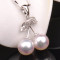 梦克拉 18K金钻石海水珍珠吊坠 强光正圆海水珍珠吊坠 樱桃 海水珍珠