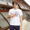 迪尔马奇17夏季新品男士短袖T恤星条印花修身打底衫上衣M010006 M 白色