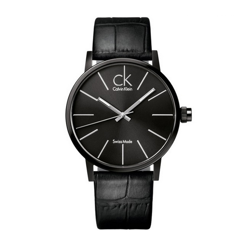 卡文克莱（Calvin Klein）手表 男表黑盘黑色皮革表带石英表K7621401 图片色