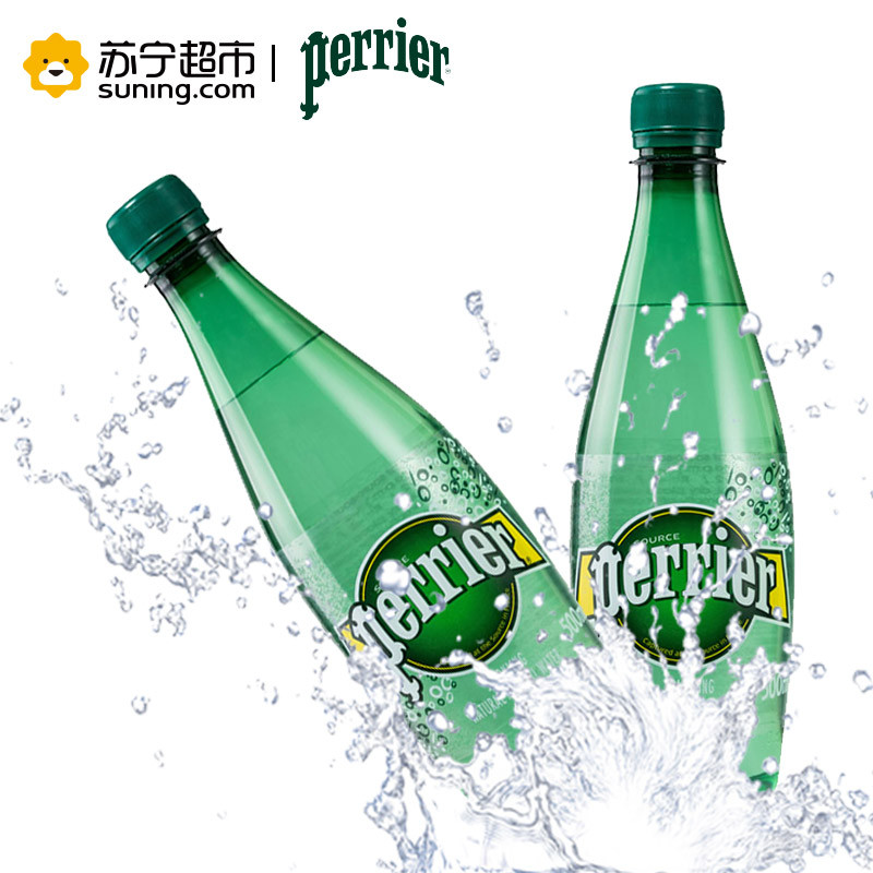 法国 巴黎水(Perrier)含气天然矿泉水 原味500ml*6瓶
