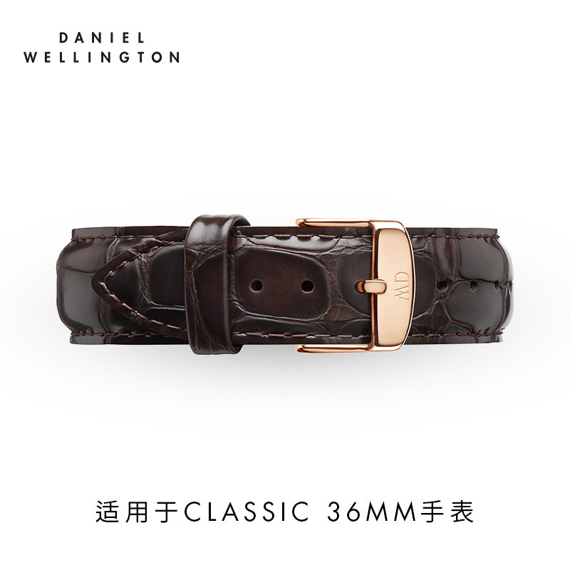 丹尼尔惠灵顿（DanielWellington）dw表带女士皮质针扣表带18mm DW00200038金色表扣