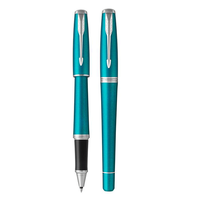 parker 派克笔正品 新款都市孔雀蓝白夹宝珠笔 男女士商务办公 孔雀蓝