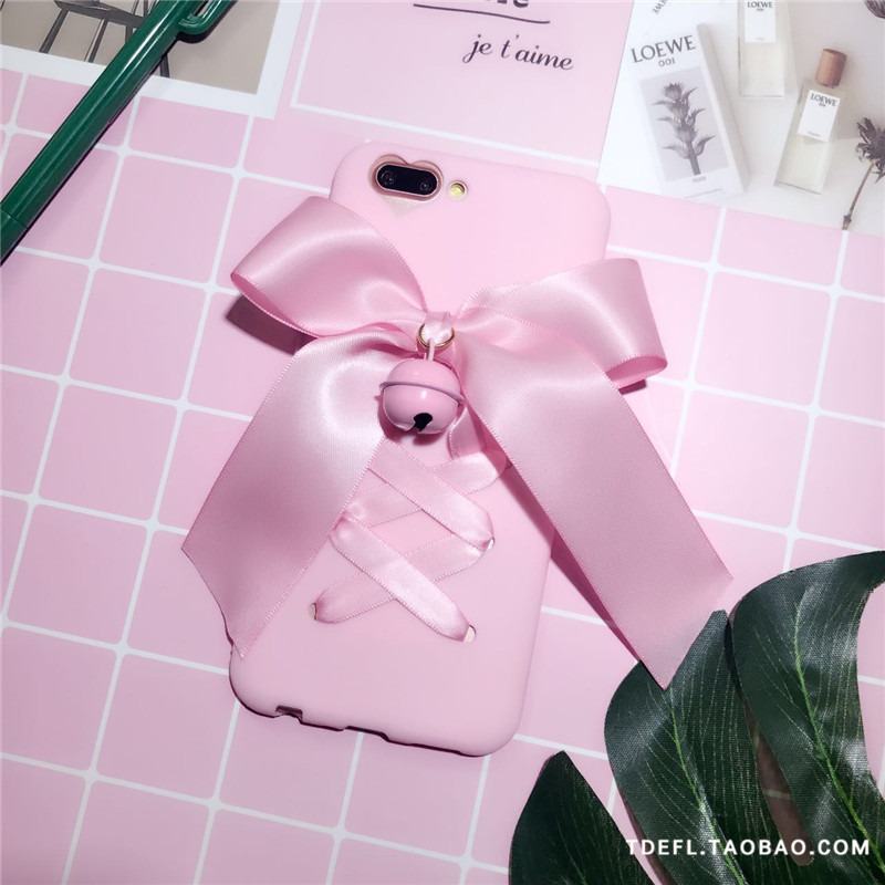 款OPPOr11骚粉系少女朋克r9plus洛丽塔铃铛可爱r9s丝带蝴蝶结手机壳 OPPOr9plus洛丽塔铃铛骚粉