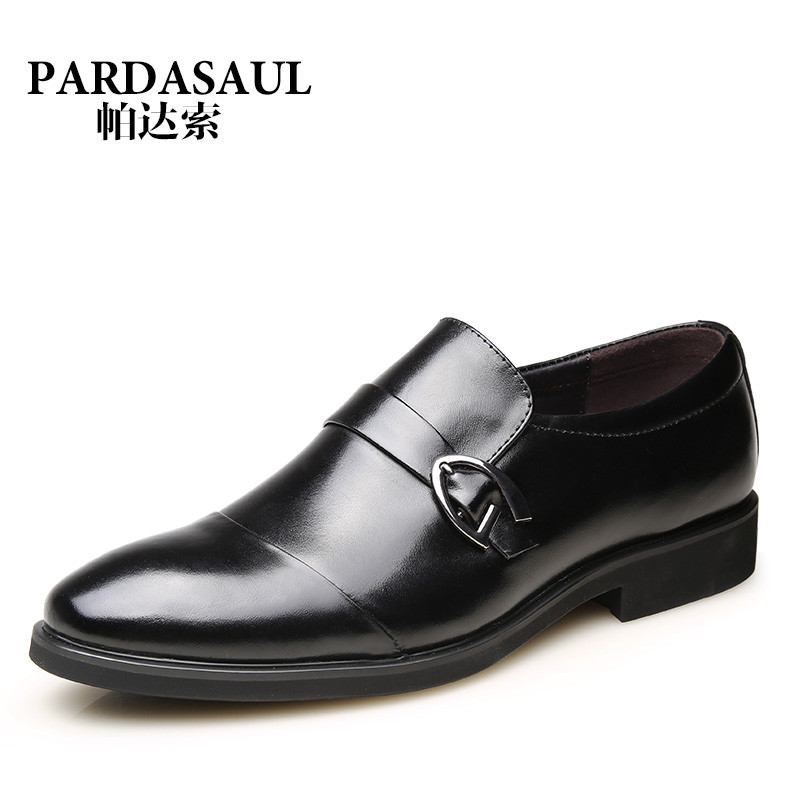Pardasaul/帕达索男鞋男士商务正装皮鞋真皮尖头套脚单鞋英伦绅士PA7365 PA7365黑色 41码