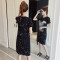 828新款【天天特价】卡通贴布露肩休闲连衣裙夏学生短袖显瘦一字肩中长裙