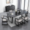 乐私 餐桌 简约现代餐桌北欧创意餐桌椅组合饭桌餐厅家具 【黑色】1.6M餐桌+4椅子