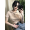 828新款春夏女装2017新款韩版Polo领修身短袖T恤百搭上衣打底衫学生显瘦