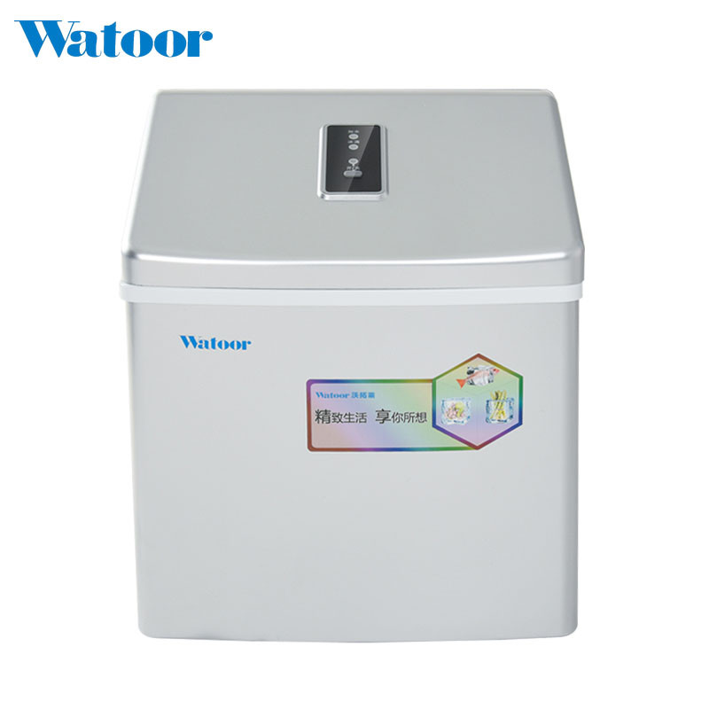 沃拓莱（Watoor) 自动进水25KG方冰制冰机 家用 商用 制冰机 HZB-20F/A 银色