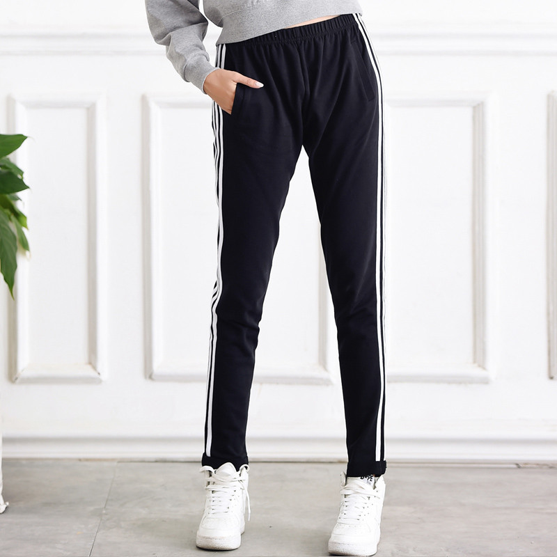 杰斯班条纹休闲针织裤JP6266 XL/30 黑色