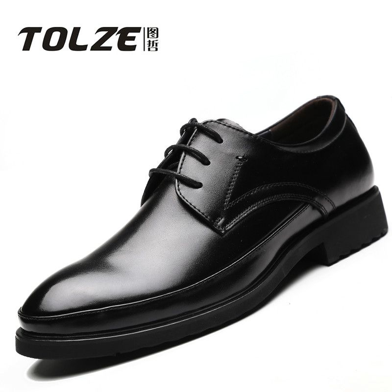 TOLZE图哲商务正装皮鞋春秋新款尖头皮鞋透气男鞋正品男士皮鞋子 默认颜色 默认尺寸