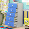 A-STYLE简易木质衣柜儿童衣橱实木简约现代板式组合卧室衣柜收纳柜特价1.2米衣柜五斗柜 1.2迷衣柜五斗柜组合、白蓝配