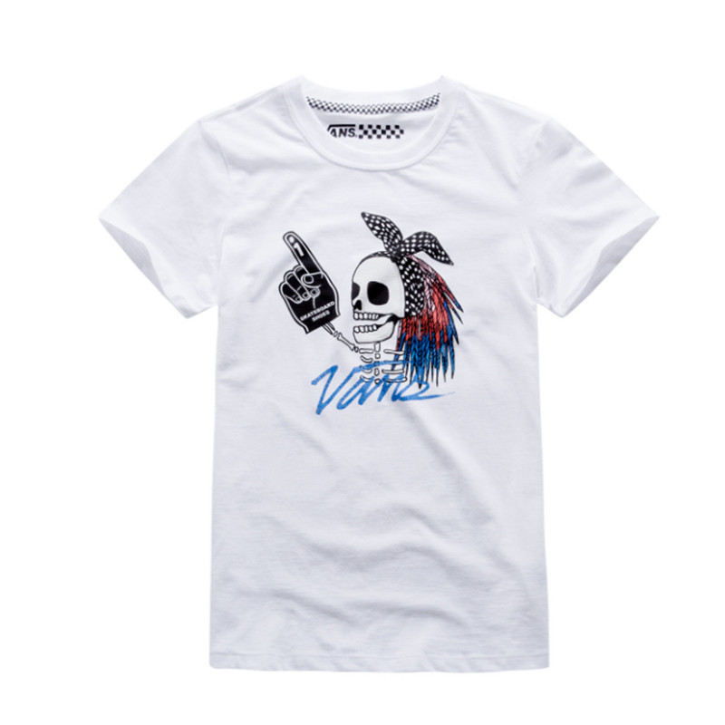 Vans范斯夏季白色女款短袖T恤VN0A33ZFWHT