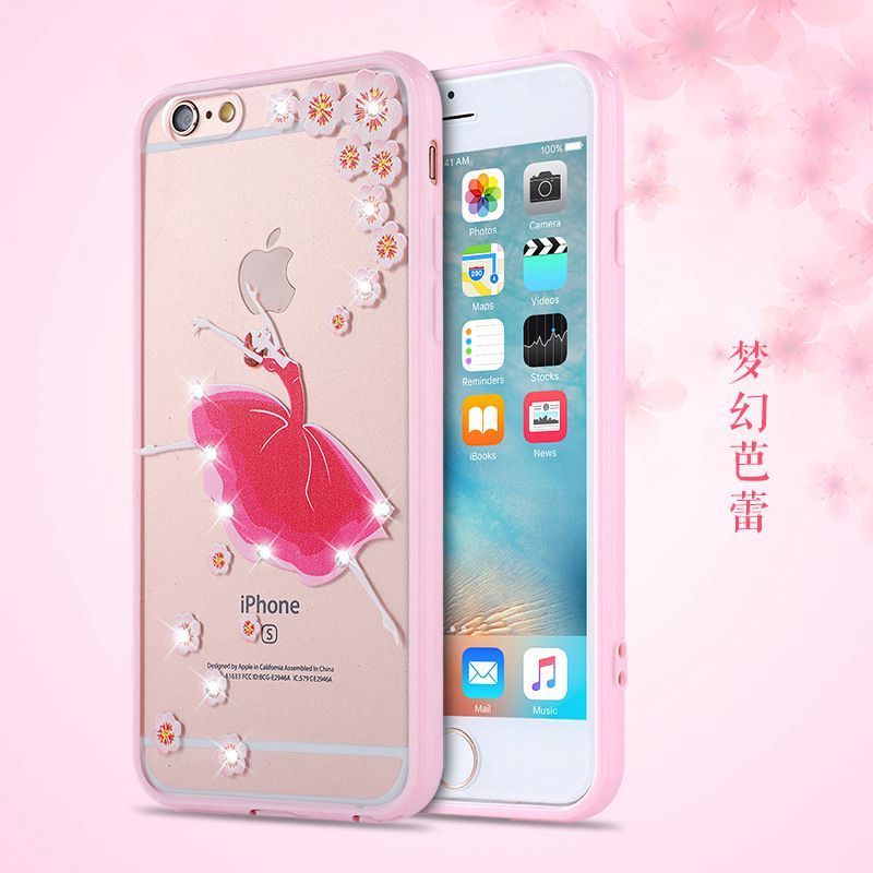 苹果iPhone6splus手机套iPhone6plus水钻壳带挂绳5.5寸防摔透明20 梦幻芭蕾