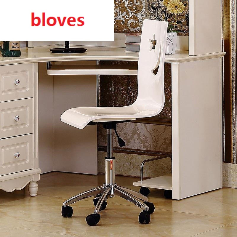 bloves-韩式田园书桌台式儿童实木电脑桌带书架白色直/转角书桌书柜组合1米转角/送货安 简易转椅加280元