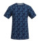 La Proie/法国莱博瑞男装 春夏款户外时尚休闲个性印花V领T恤舒适弹力多色短袖CH1761044 3XL 石蓝色印花