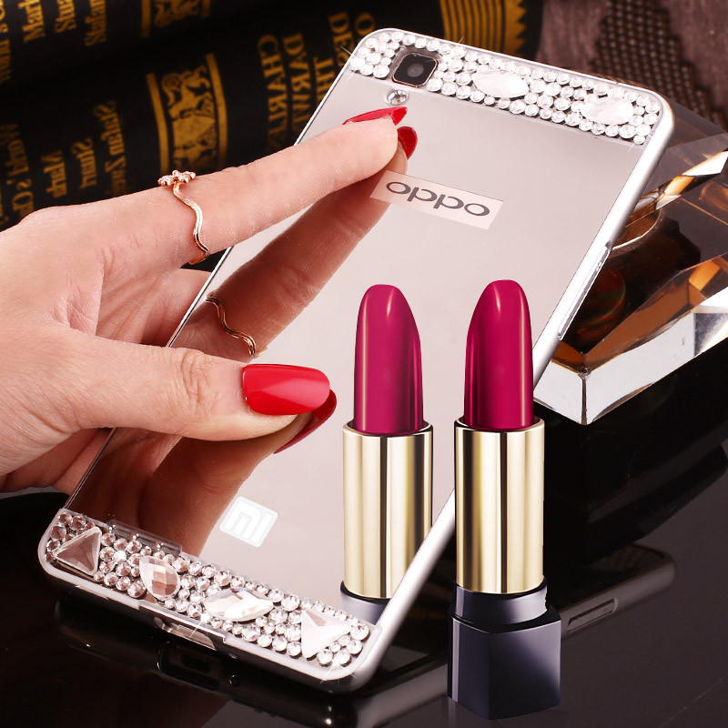 OPPOA35手机壳OPOPA35M保护套0pp0金属边框poopA35T镜面opp0水 气质银—宝石款