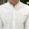 902新款夏季韩版修身男士薄款青年衬衫英伦风七分袖寸衣个性白色潮男衬衣 XL 511蓝色七分袖