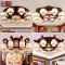 馨韵中式吸顶灯实木圆形LED客厅灯陶瓷餐厅个性卧室灯具饰 T8090款3头
