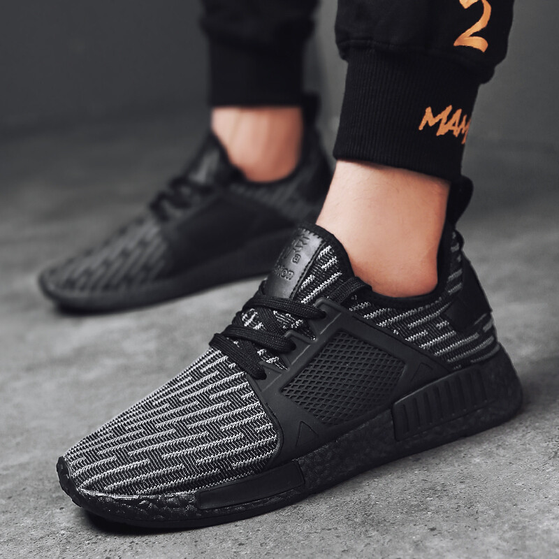 白敬亭同款运动休闲鞋男平底绑带网面跑步鞋韩