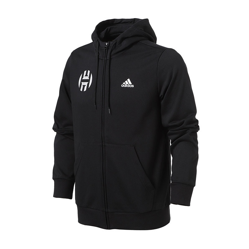 adidas阿迪达斯男子夹克外套2017年新款哈登篮球休闲运动服CD8075 XXL 黑色