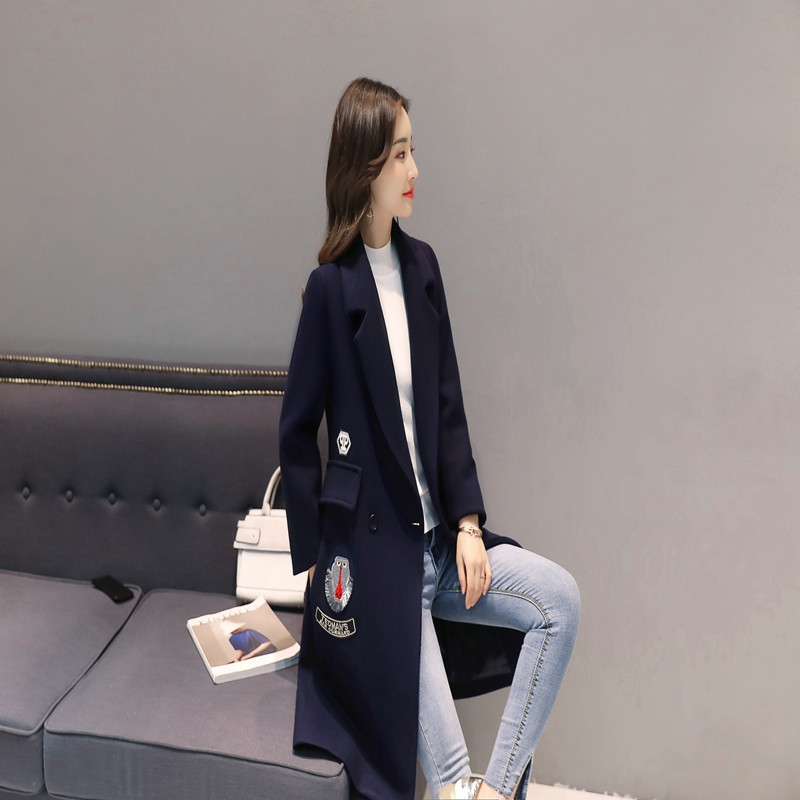 女士毛呢外套2958 M 藏青色
