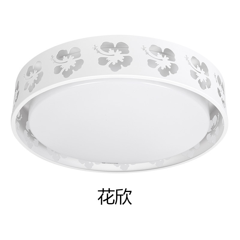 飞雕客厅灯 LED吸顶灯 卧室照明灯具灯圆形长方形客厅灯 20W渐变调光调色 花欣