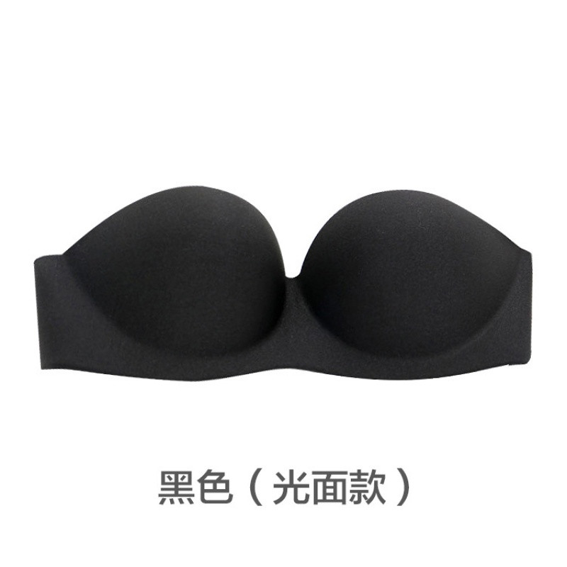 缔五季隐形肩带无痕内衣性感聚拢新娘婚纱晚礼服文胸套装05#套装 黑色（套装） D/38