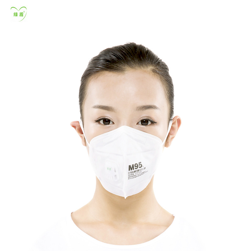 绿盾m95口罩10只装带呼吸阀防霾无纺口罩白色高清实拍图