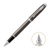 派克PARKER 钢笔 IM金属灰墨水笔 学生商务办公文具用品 可吸墨可替换墨囊0.5mm金属不锈钢F笔尖